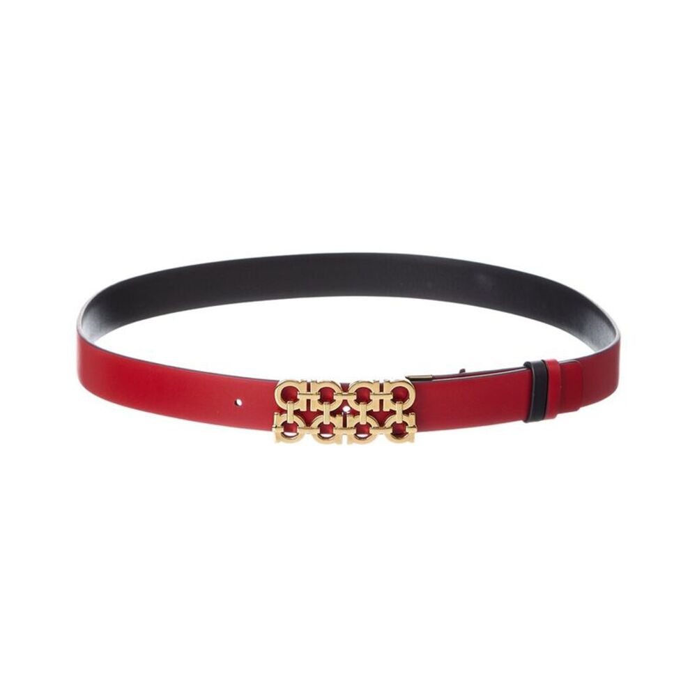 Ferragamo Gancini Reversible & Adjustable Leather Belt, Red